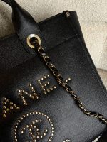 Chanel 20P Small/ Medium Deauville Shopping Tote Studded LGHW - Image 7