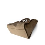 22A Dark Beige Deauville Tote Mixed Fibers and Calfskin Light Gold Hardware - Image 9