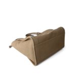 22A Dark Beige Deauville Tote Mixed Fibers and Calfskin Light Gold Hardware - Image 14
