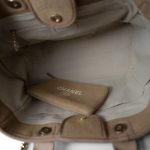22A Dark Beige Deauville Tote Mixed Fibers and Calfskin Light Gold Hardware - Image 10