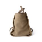 22A Dark Beige Deauville Tote Mixed Fibers and Calfskin Light Gold Hardware - Image 7