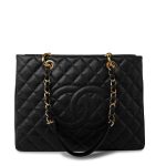 Grand Shopping Tote (GST) Black Caviar Quilted Gold Hardware