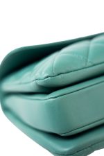 Trendy CC Green Lambskin Quilted Light Gold Hardware - Image 7