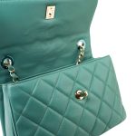 Trendy CC Green Lambskin Quilted Light Gold Hardware - Image 11