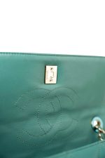 Trendy CC Green Lambskin Quilted Light Gold Hardware - Image 13