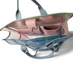 PVC Lambskin Stitched Coco Splash Shopping Bag Blue Green Pink - Image 15