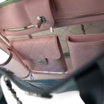 PVC Lambskin Stitched Coco Splash Shopping Bag Blue Green Pink - Image 14