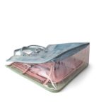 PVC Lambskin Stitched Coco Splash Shopping Bag Blue Green Pink - Image 6