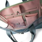 PVC Lambskin Stitched Coco Splash Shopping Bag Blue Green Pink - Image 13