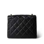 Vintage Black Caviar Quilted Square Flap Gold Hardware - Image 5
