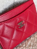 22S Red Caviar Quilted Card Holder LGHW