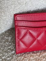 22S Red Caviar Quilted Card Holder LGHW - Image 3