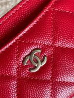 22S Red Caviar Quilted Card Holder LGHW - Image 5