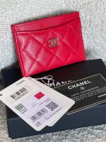 22S Red Caviar Quilted Card Holder LGHW - Image 6