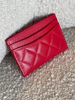 22S Red Caviar Quilted Card Holder LGHW - Image 8