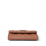 23P Rose Beige Caviar Quilted Flap O Card Holder - Image 4
