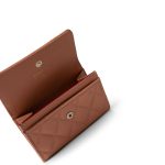 23P Rose Beige Caviar Quilted Flap O Card Holder - Image 2