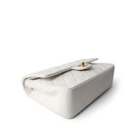 White Lambskin Quilted Medium Classic Flap Gold Hardware - Image 5