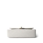 White Lambskin Quilted Medium Classic Flap Gold Hardware - Image 9