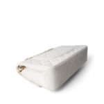 White Lambskin Quilted Medium Classic Flap Gold Hardware - Image 7