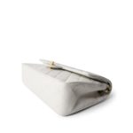 White Lambskin Quilted Medium Classic Flap Gold Hardware - Image 6