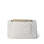 White Lambskin Quilted Medium Classic Flap Gold Hardware - Image 3