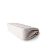 White Caviar Quilted Medium Classic Flap Light Gold Hardware - Image 9