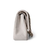 White Caviar Quilted Medium Classic Flap Light Gold Hardware - Image 3
