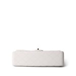 White Caviar Quilted Medium Classic Flap Light Gold Hardware - Image 7