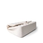 White Caviar Quilted Medium Classic Flap Light Gold Hardware - Image 4