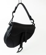 Dior Mini Ultramatte Black Saddle Bag Grained Calfskin Leather