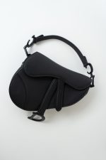 Dior Mini Ultramatte Black Saddle Bag Grained Calfskin Leather - Image 3