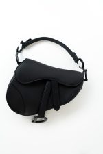 Dior Mini Ultramatte Black Saddle Bag Grained Calfskin Leather - Image 7