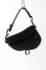 Dior Mini Ultramatte Black Saddle Bag Grained Calfskin Leather - Image 8