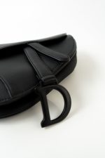Dior Mini Ultramatte Black Saddle Bag Grained Calfskin Leather - Image 10