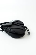 Dior Mini Ultramatte Black Saddle Bag Grained Calfskin Leather - Image 11