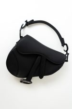 Dior Mini Ultramatte Black Saddle Bag Grained Calfskin Leather - Image 12