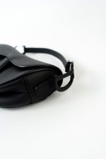 Dior Mini Ultramatte Black Saddle Bag Grained Calfskin Leather - Image 14