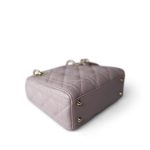 Mini Lady Dior Lotus Cannage Pale Lilac Pink Pearlescent Lambskin - Image 9