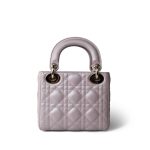 Mini Lady Dior Lotus Cannage Pale Lilac Pink Pearlescent Lambskin - Image 7