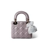 Mini Lady Dior Lotus Cannage Pale Lilac Pink Pearlescent Lambskin - Image 2