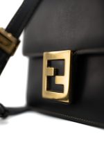 Fendi Fab Black Shoulder Bag Gold Hardware - Image 12