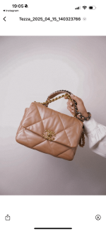 22B Pearly Beige Goatskin Quilted 19 Flap Small Mixed Hardware by - Image 10
