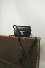 Celine Triomph Teen Black Shiny Calfskin Bag - Image 6
