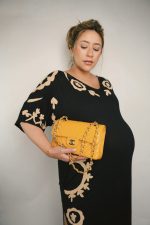 Amber Yellow Caviar Chevron Quilted Classic Flap Small LGHW - Image 2