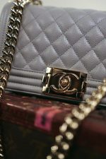 Grey Caviar Quilted Boy Bag Small LGHW - Image 6