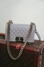 Grey Caviar Quilted Boy Bag Small LGHW - Image 2