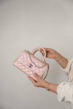21K Iridescent Pink Caviar Quilted Small Coco Handle - Image 10
