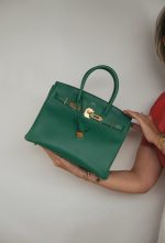 Birkin 30 Malachite Epsom Gold Plated C Stamp - Image 10