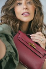 Kelly Pochette Rouge Grenat Swift Gold Plated X Stamp - Image 2